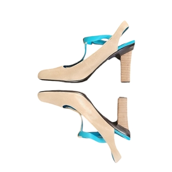 TSUBO Mary Jane T-strap Heels 40 9 Textured Slingback Industrial Retro Vintage - Picture 7 of 17